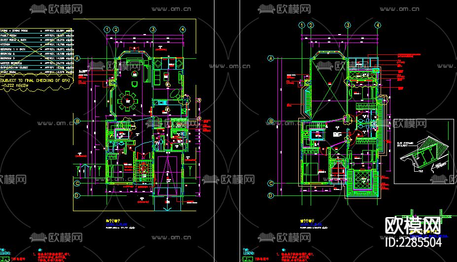 别墅cad施工图下载（渲染图1）