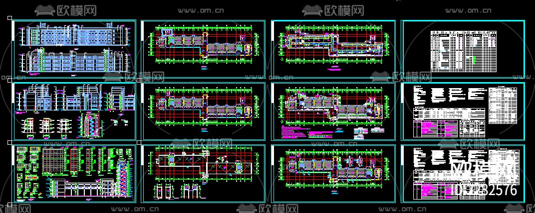 西安某大学教学楼CAD施工图下载（渲染图2）