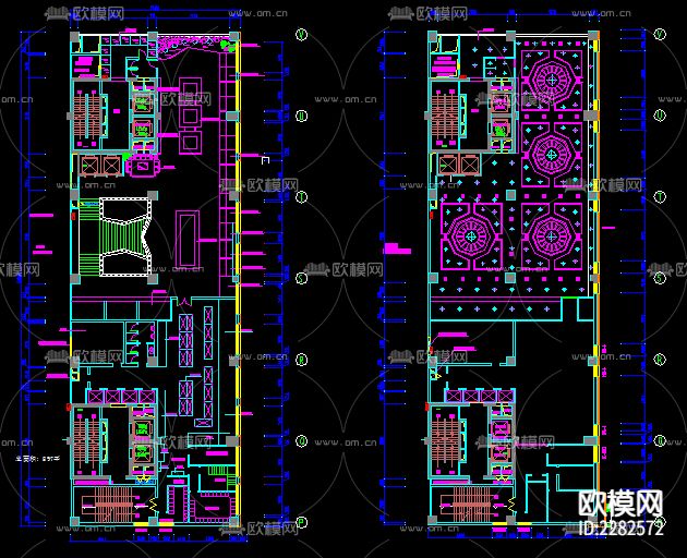 酒店装修全套CAD施工图下载（渲染图2）