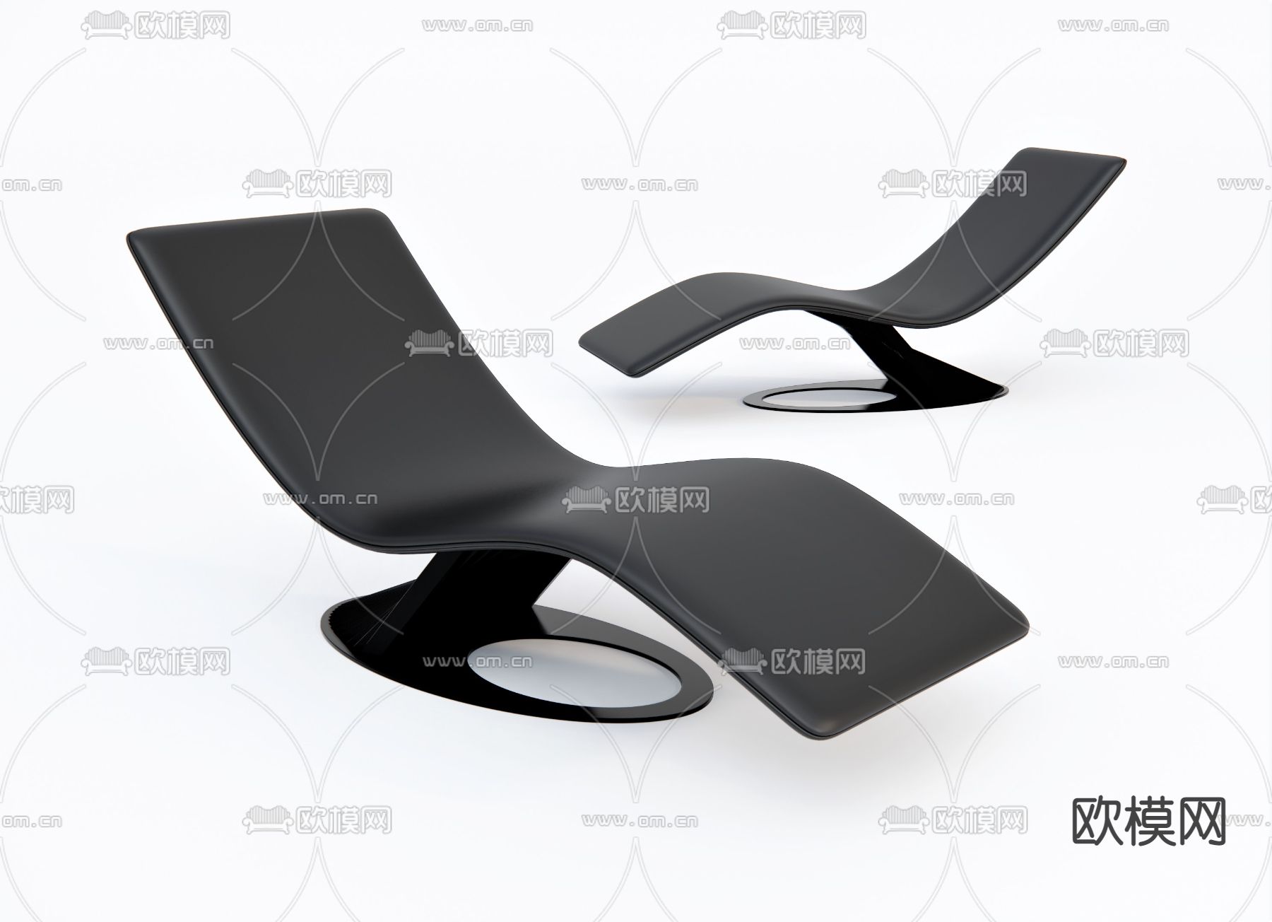 现代躺椅su模型下载（渲染图1）