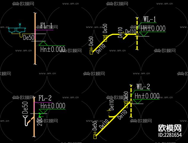 公寓楼消防给排水CAD施工图下载（渲染图4）