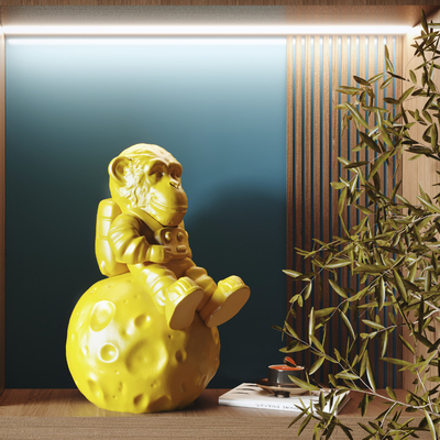  现代猩猩宇航员潮流摆件su模型 