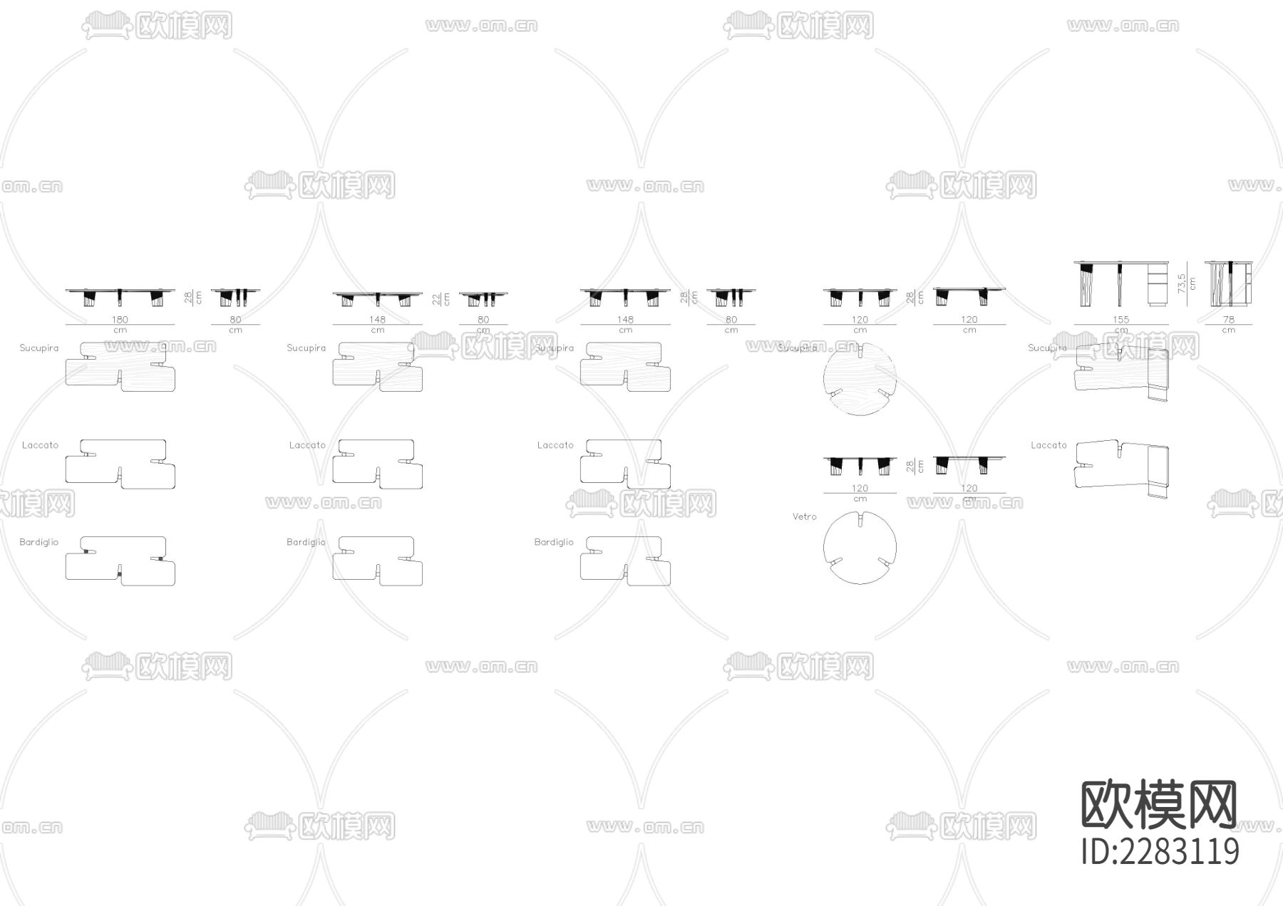 国外姆莱特安得塞家具cad图库下载（渲染图8）