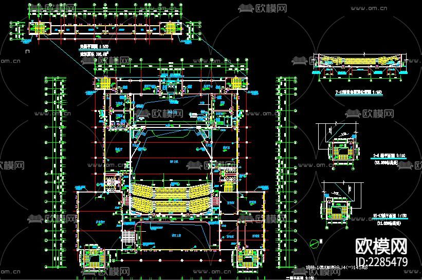 大学礼堂cad施工图-免费3dmax模型库-欧模网