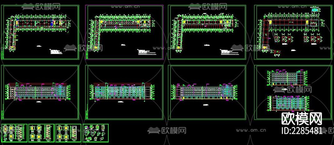 大学宿舍cad施工图-免费3dmax模型库-欧模网
