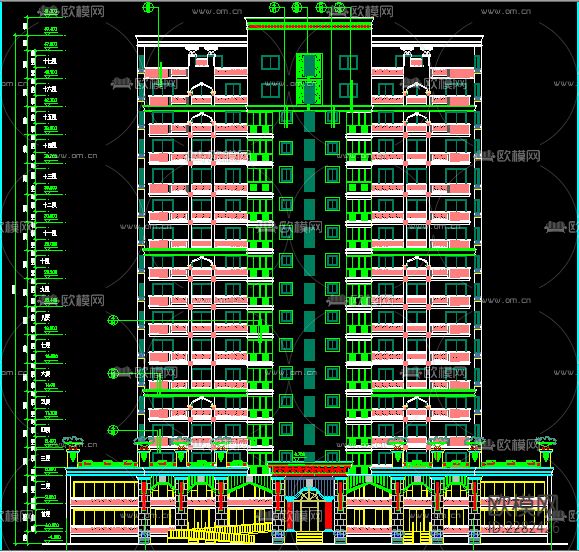 住宅小区cad施工图下载（渲染图5）