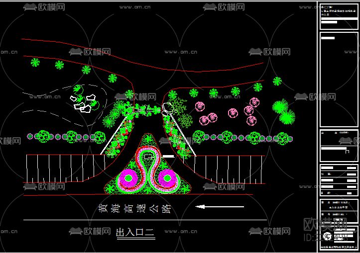 出入口CAD施工图下载（渲染图1）