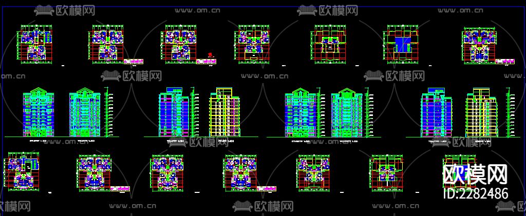 小高层建筑CAD施工图下载（渲染图2）