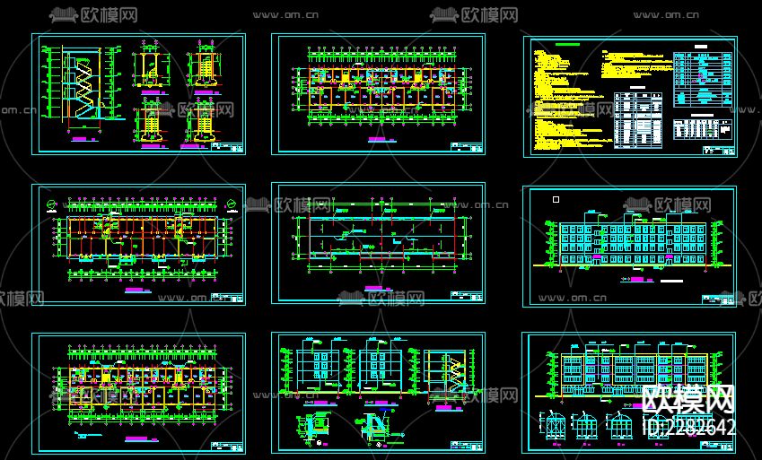 四层商住楼cad施工图下载（渲染图1）