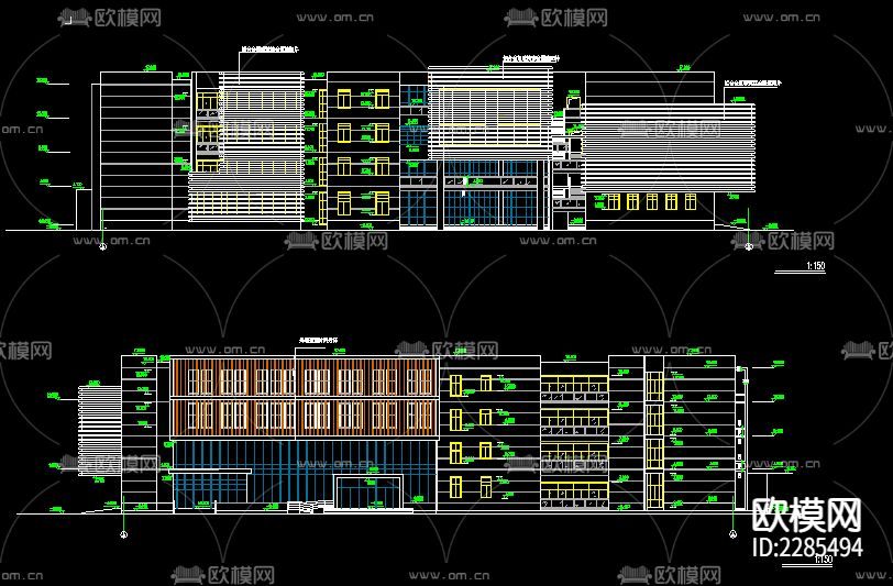 小学教学楼cad平面图下载（渲染图4）