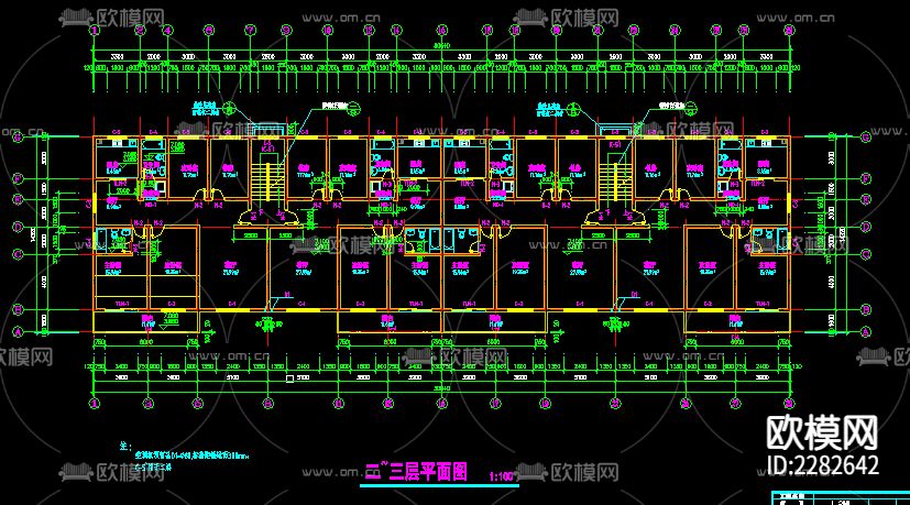 四层商住楼cad施工图下载（渲染图3）