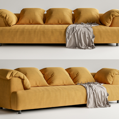 Absolu Edra 黄色多人沙发su模型