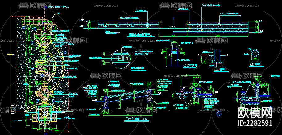 市政广场cad施工图下载（渲染图2）