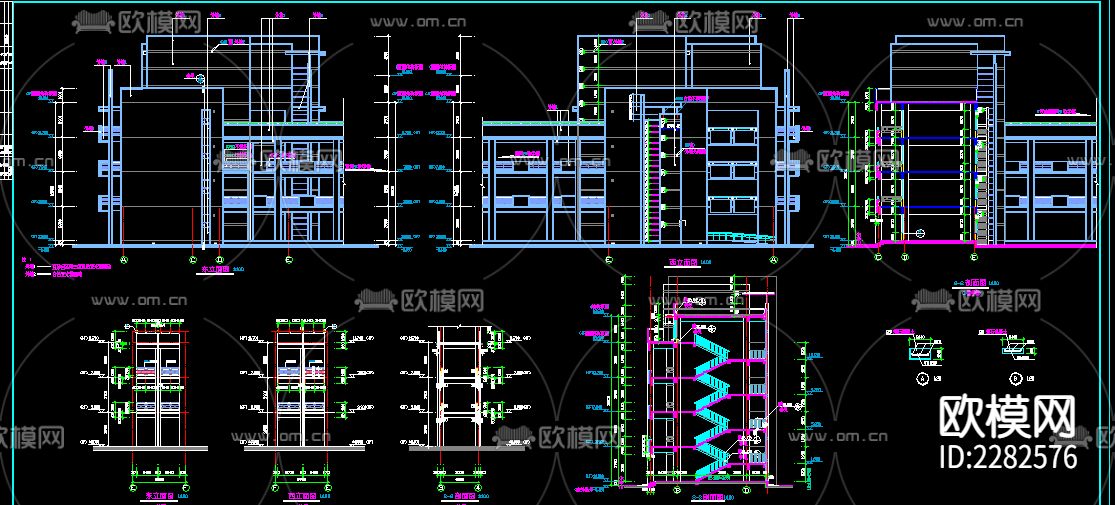 西安某大学教学楼CAD施工图下载（渲染图3）