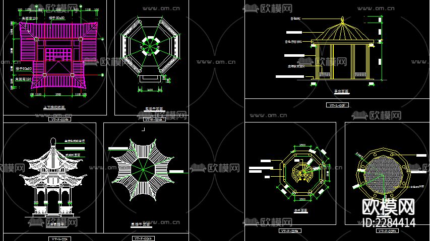仿古亭子cad图库下载（渲染图4）