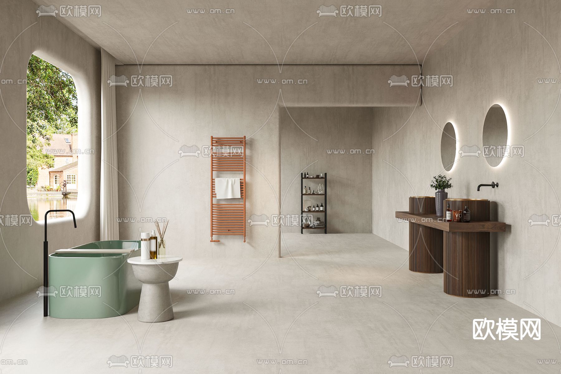 Minotti 浴室卫生间su模型下载（渲染图1）