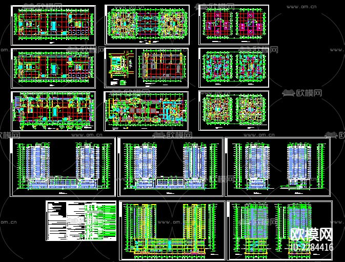 高层商住楼cad施工图下载（渲染图3）