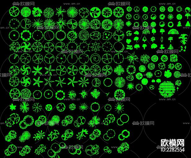 树木图例大全CAD图库下载（渲染图5）