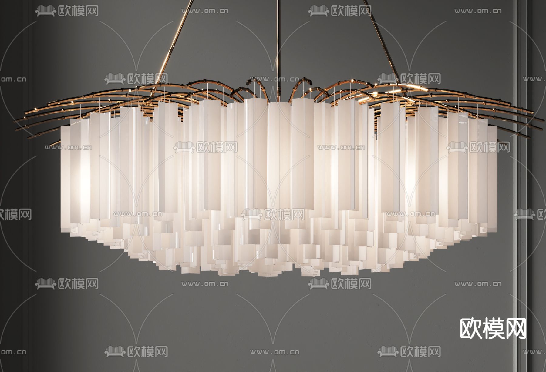 现代水晶吊灯3d模型下载