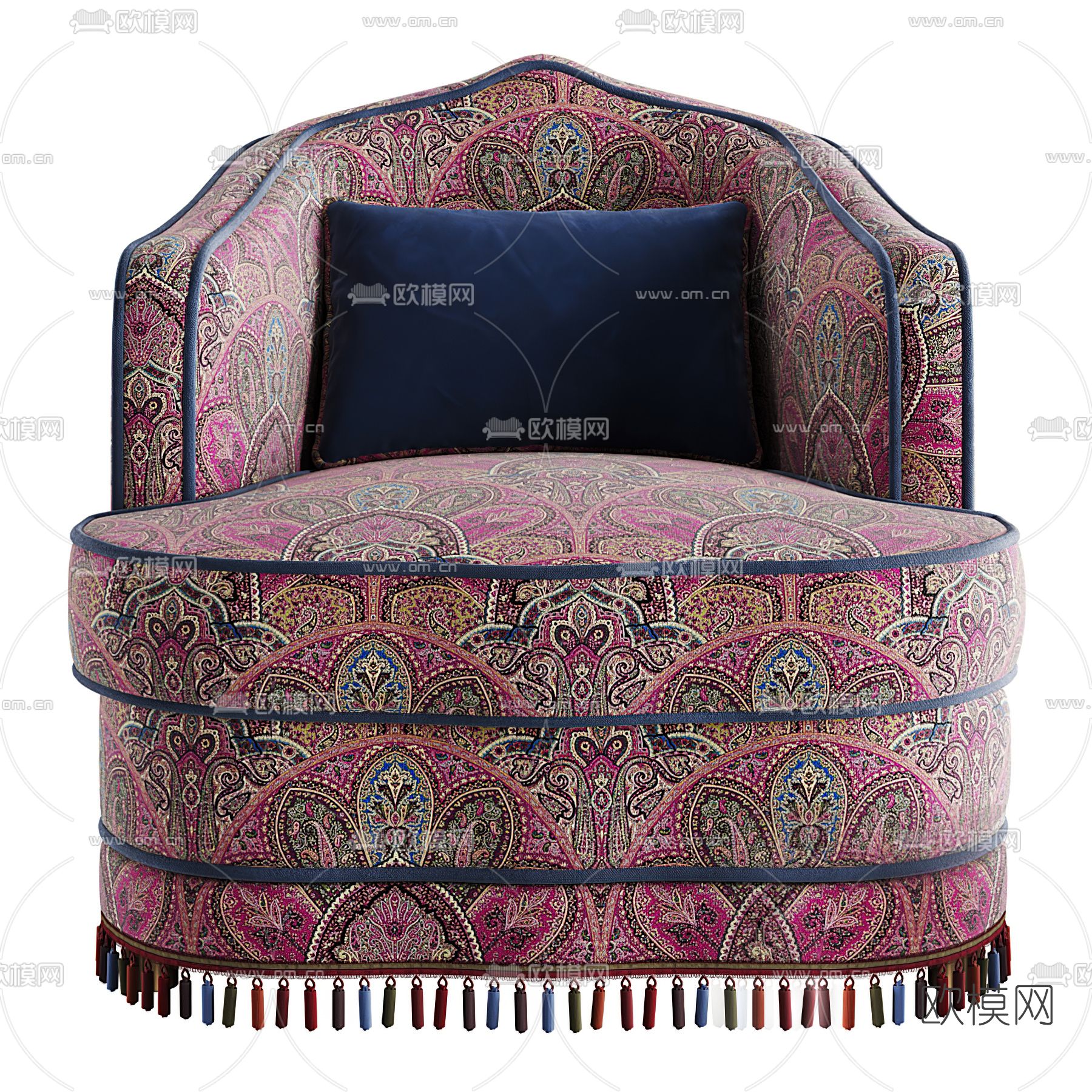 简欧单人沙发3d模型下载（渲染图2）