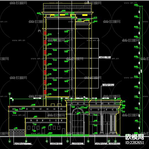 银行大楼cad施工图下载（渲染图5）
