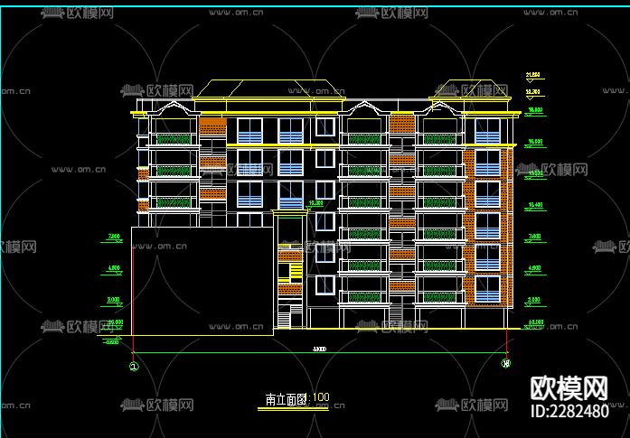 江南住宅全套建筑CAD施工图下载（渲染图2）