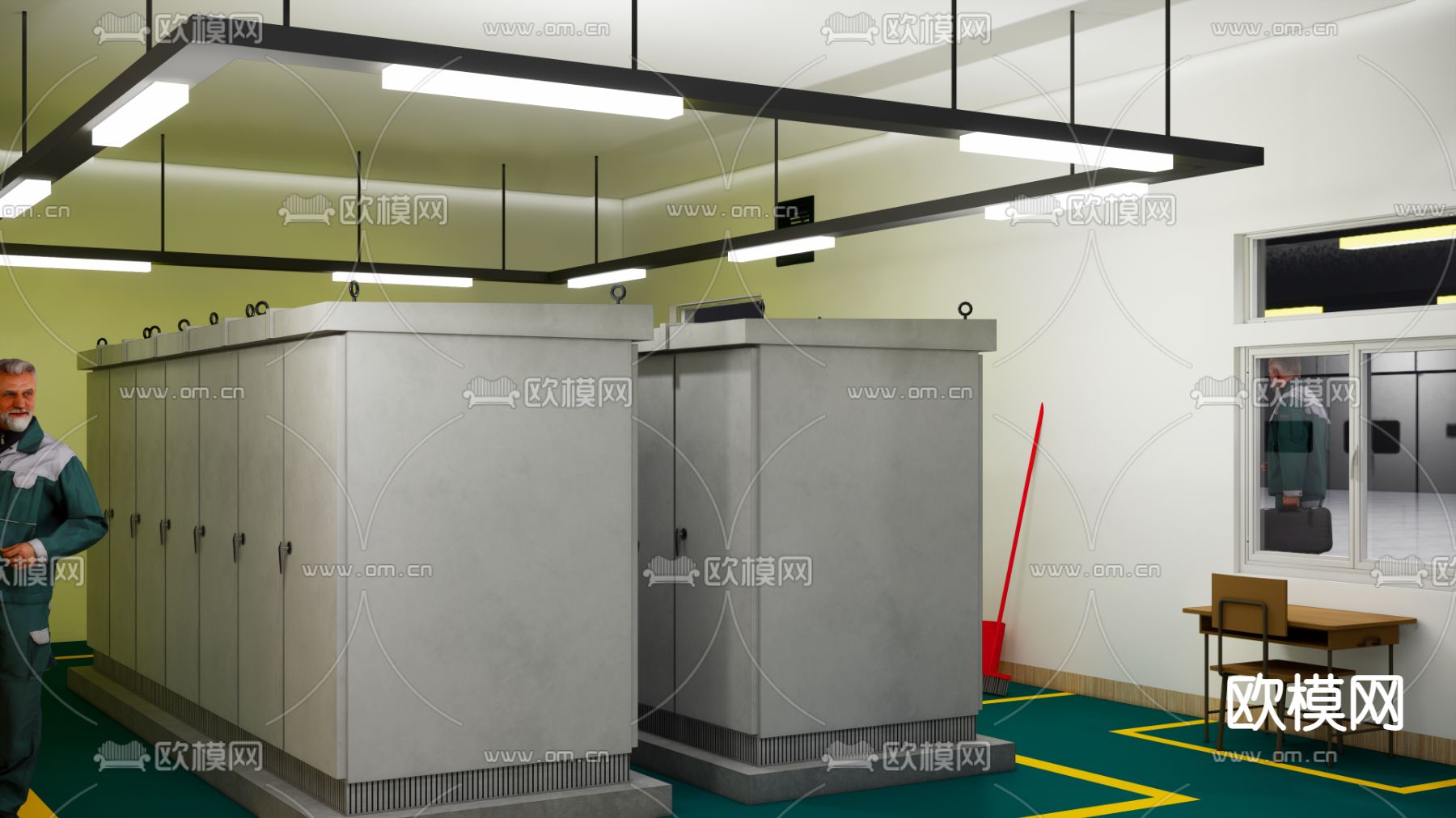 现代厂区配电室机房su模型下载（渲染图5）