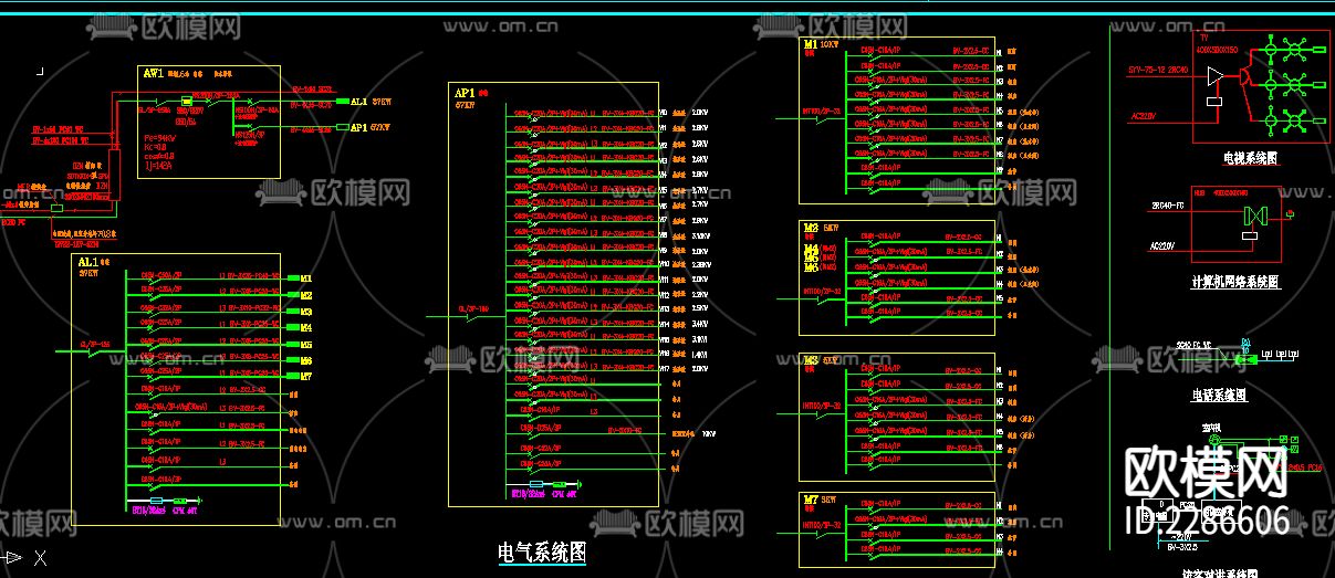 别墅cad施工图下载（渲染图4）