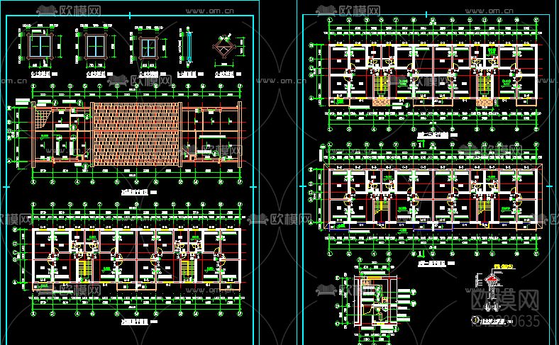 民房建筑CAD施工图下载（渲染图4）