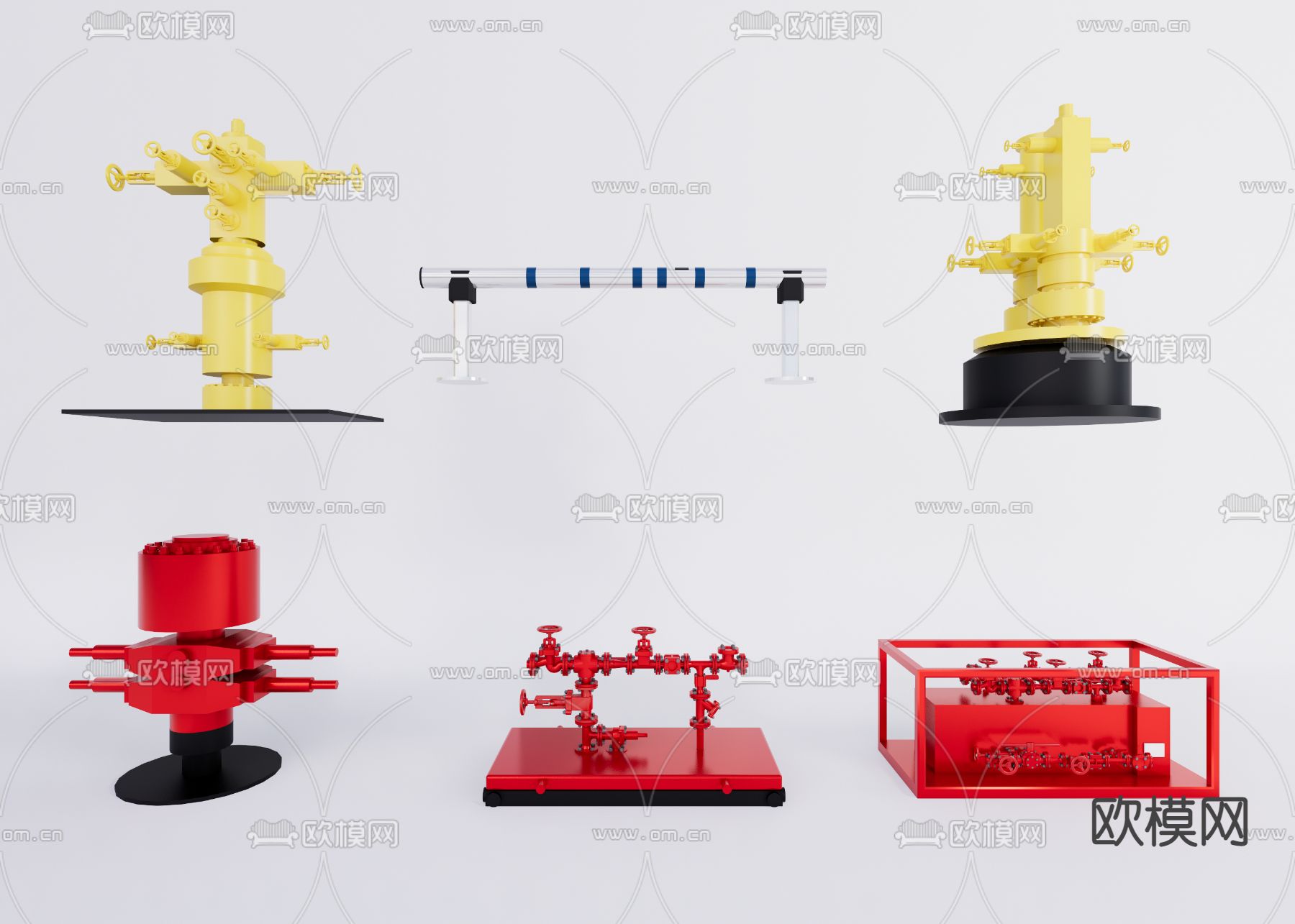 钻井机 开采机 工业机器设备su模型下载（渲染图1）