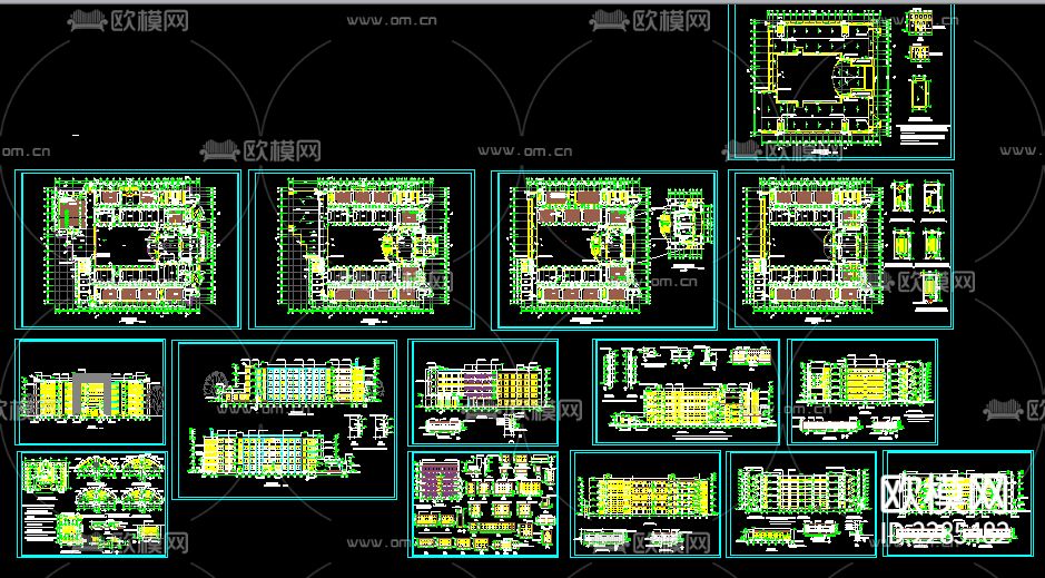 教学楼cad施工图下载（渲染图1）