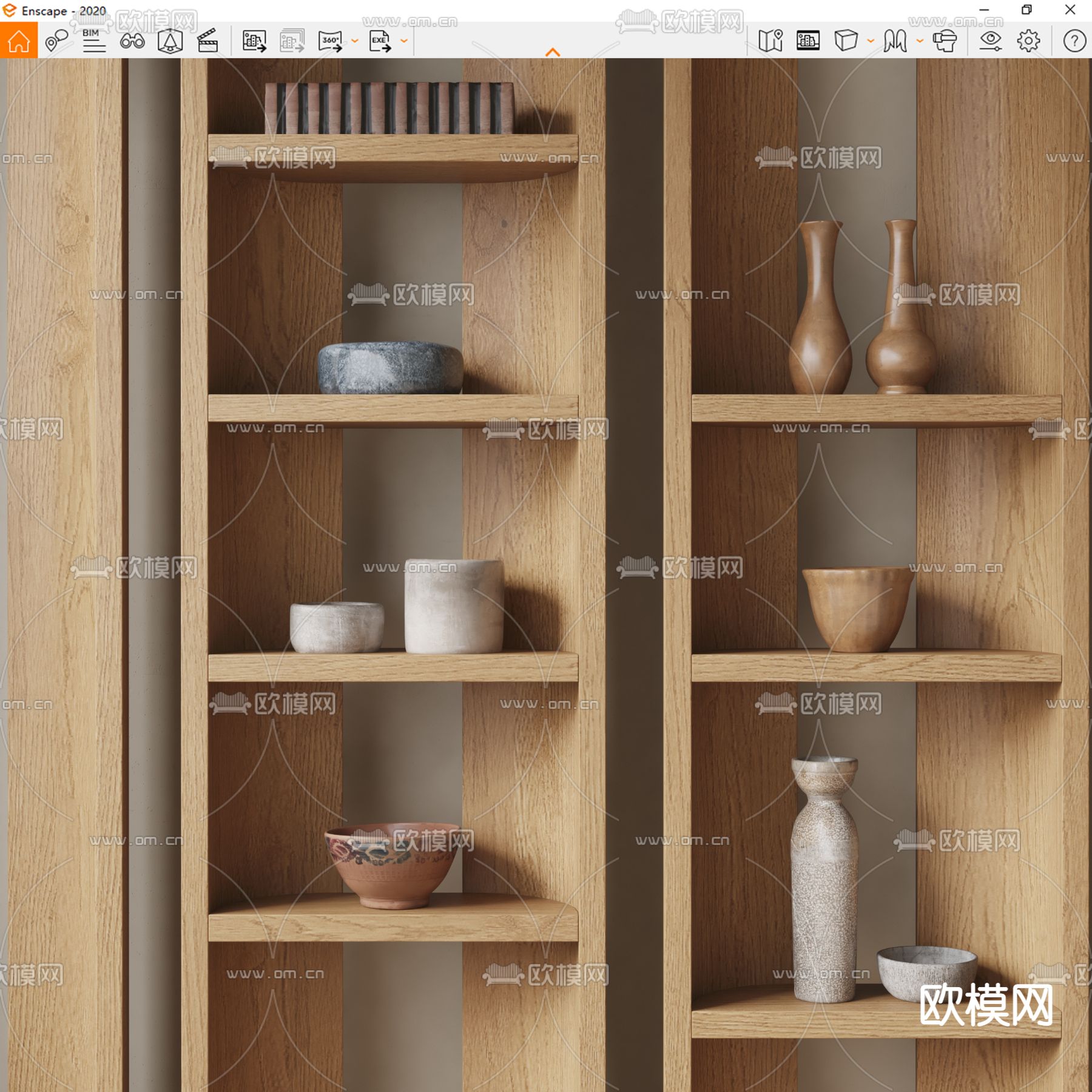 侘寂风陶罐器皿摆件su模型下载（渲染图3）