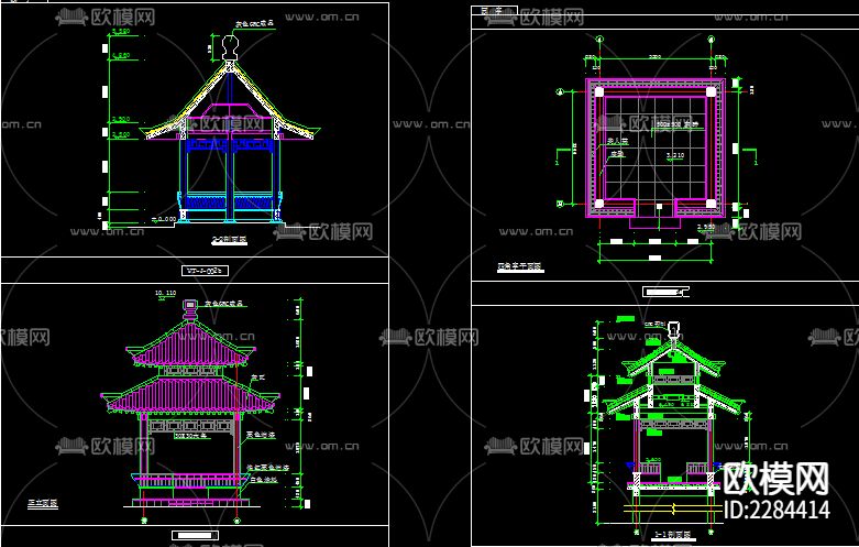 仿古亭子cad图库下载（渲染图3）