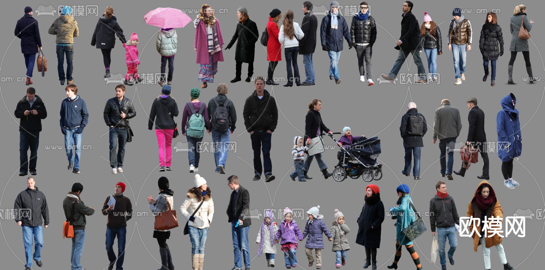 欧式都市人物psd下载