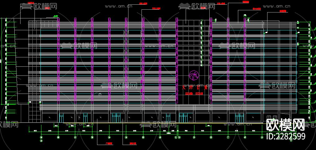 某大型商场建筑cad施工图-免费3dmax模型库-欧模网