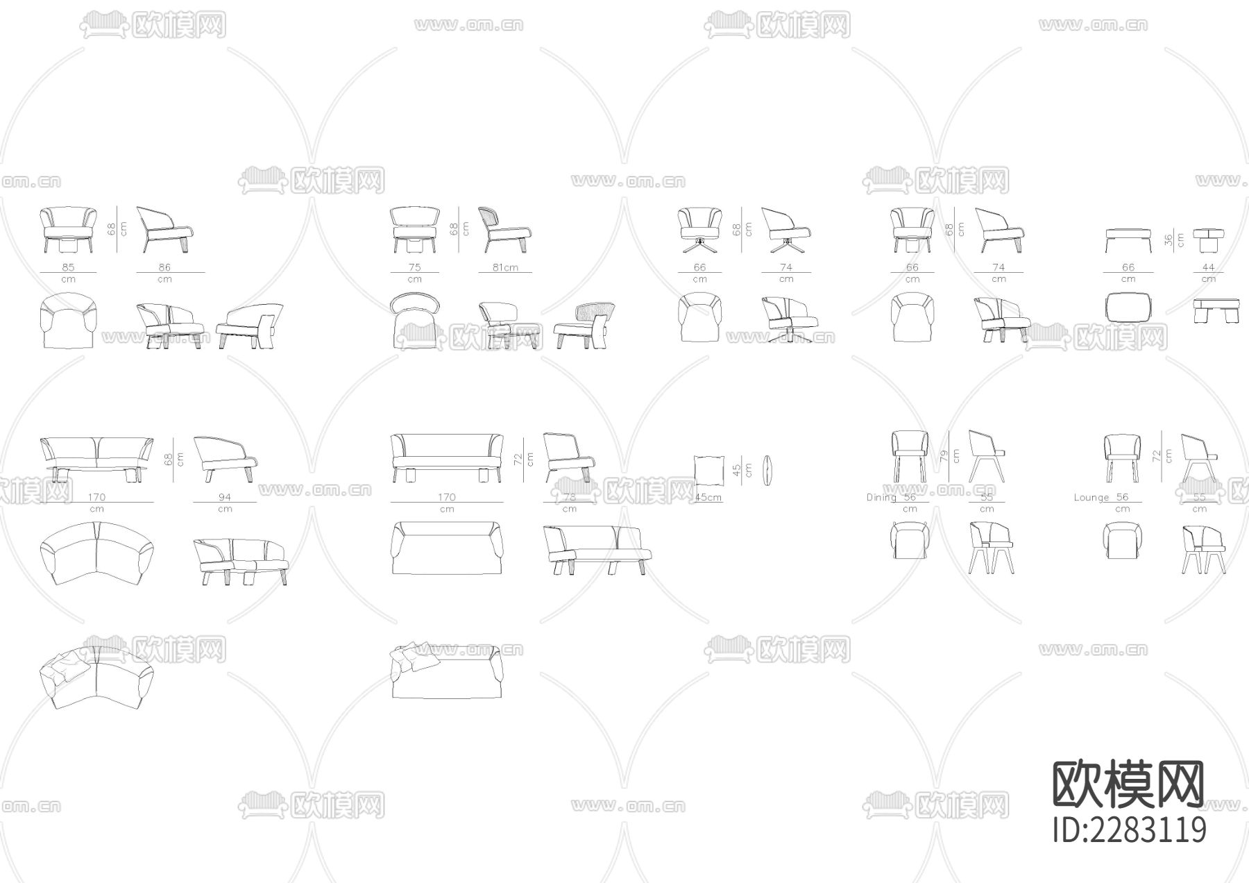 国外姆莱特安得塞家具cad图库下载（渲染图6）