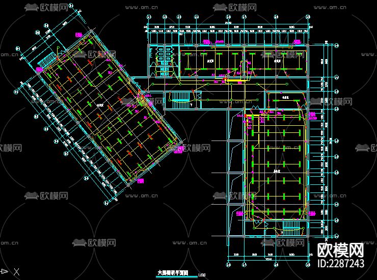 教师活动中心电气CAD施工图下载（渲染图4）