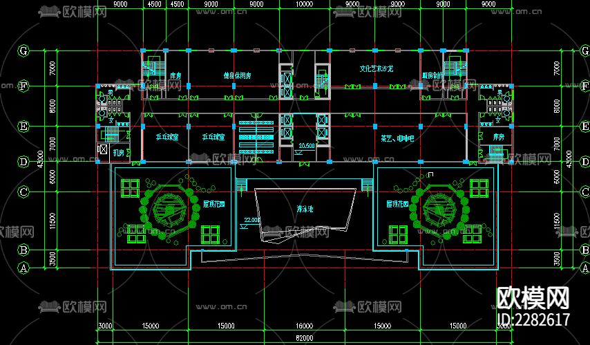 高层酒店cad施工图下载（渲染图4）