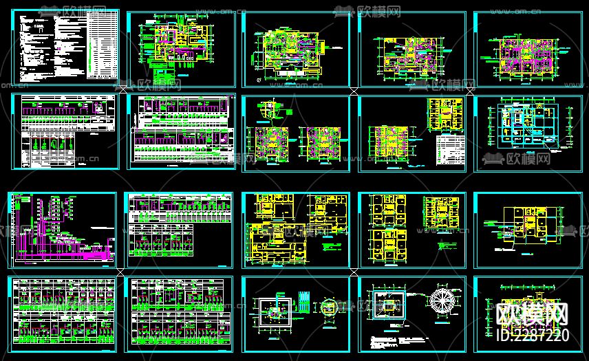 某宾馆电气CAD施工图下载（渲染图1）