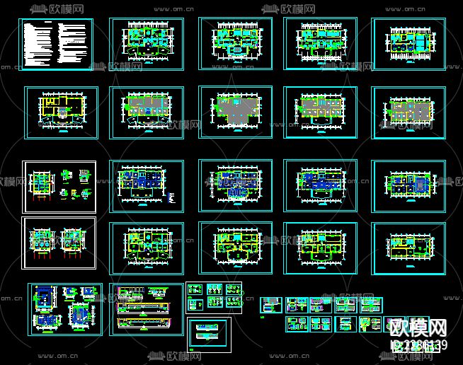 办公楼cad施工图下载（渲染图1）
