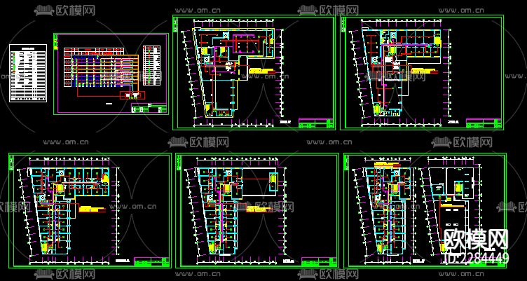 酒店电力消防闭路CAD施工图下载（渲染图4）