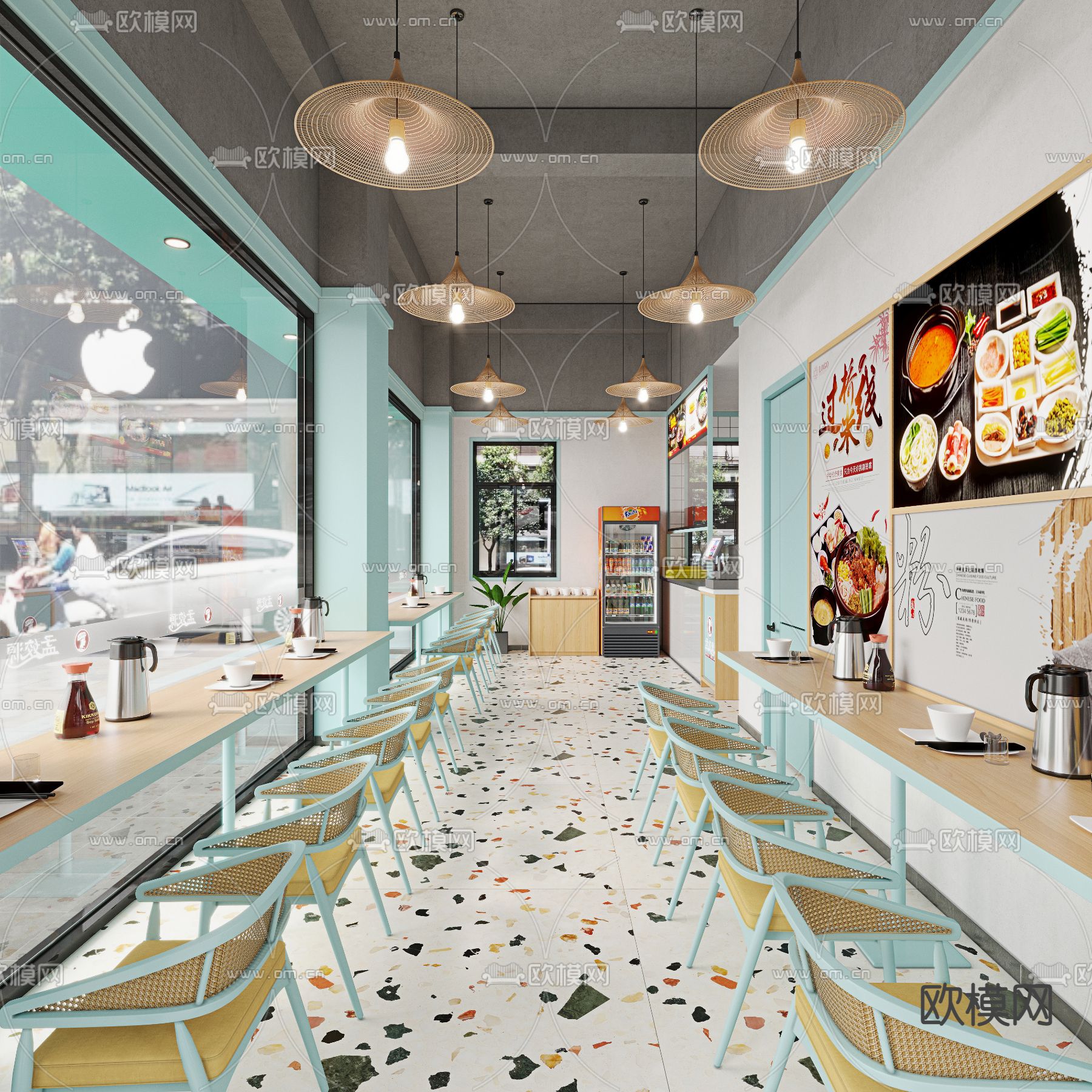 现代面馆 过桥米线店3d模型下载