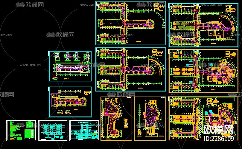 哈尔滨某五层教学楼cad施工图下载（渲染图1）