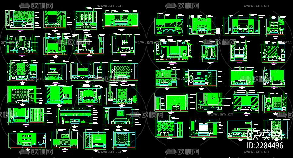 床背景cad图库下载（渲染图1）