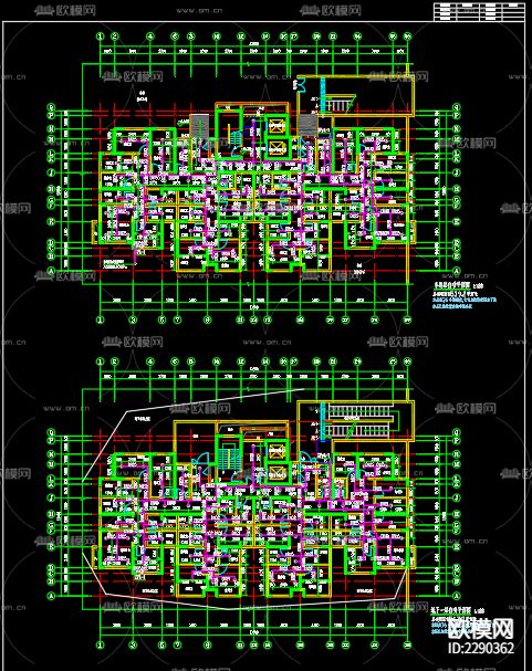 排水灭火系统cad布置图下载（渲染图1）