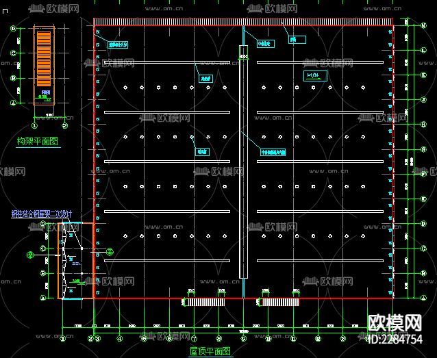 轻钢厂房CAD施工图下载（渲染图3）