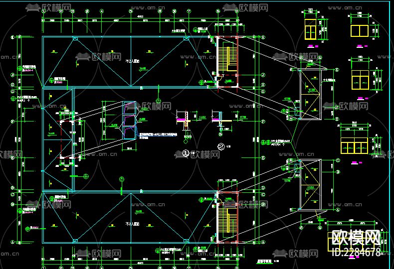 中学教学楼cad施工图下载（渲染图4）