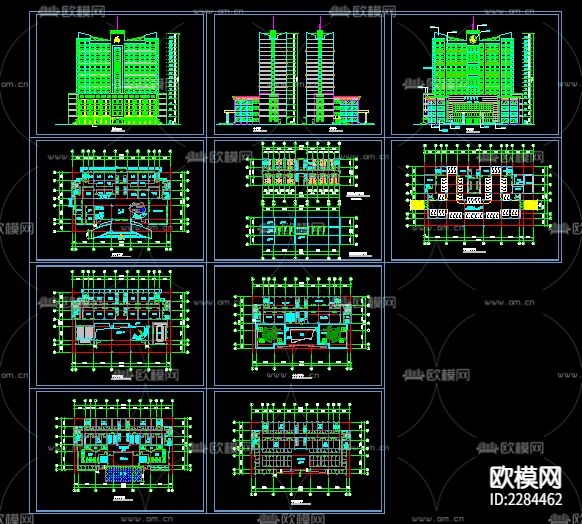 高层酒店CAD施工图下载（渲染图1）