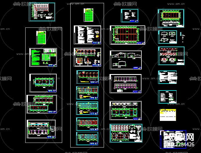 某钢结构仓库CAD施工图下载（渲染图5）
