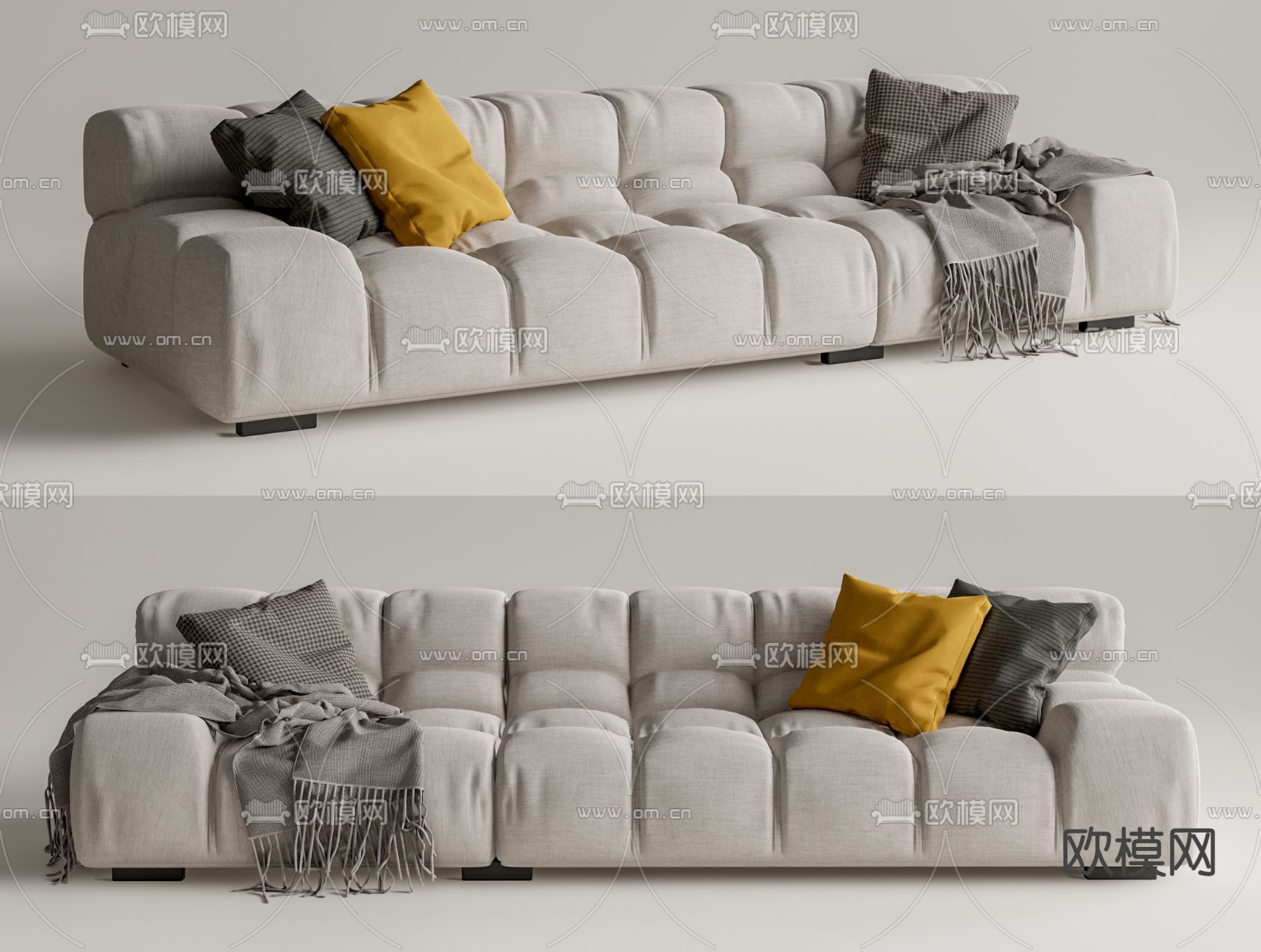 B&B ltalia Tufty-Time 现代软体沙发su模型下载_ID12119584_sketchup模型下载-欧模网